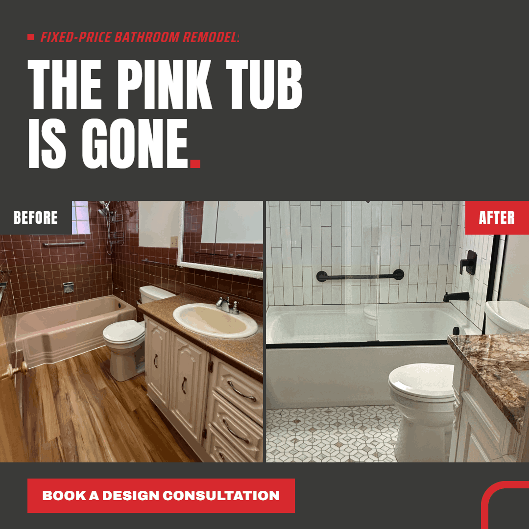 The pink tub is gone ad creative